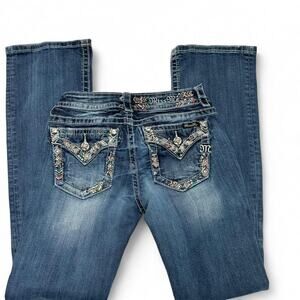 Miss Me Y2K Vintage Embroidered Boot Cut Low Rise Women Jeans 2000s Size 27
